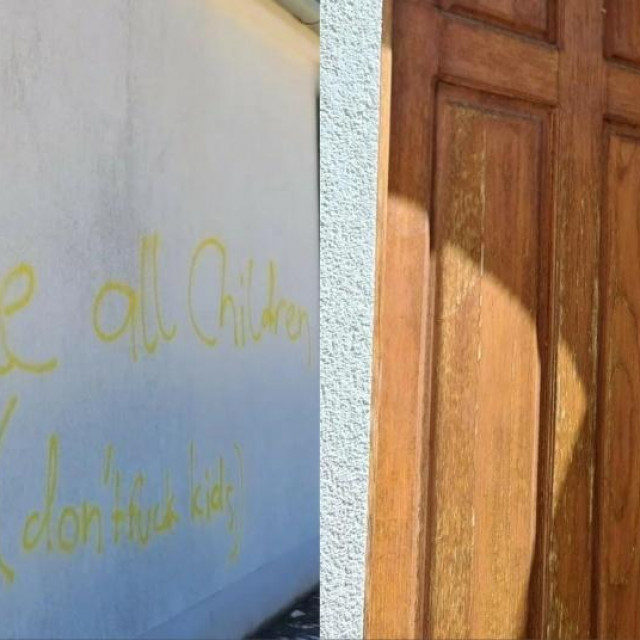 &lt;p&gt;Grafit na fasadi kapelice Svih Svetih u Dragama; Provaljena vrata kapelice Svih Svetih u Dragama&lt;/p&gt;