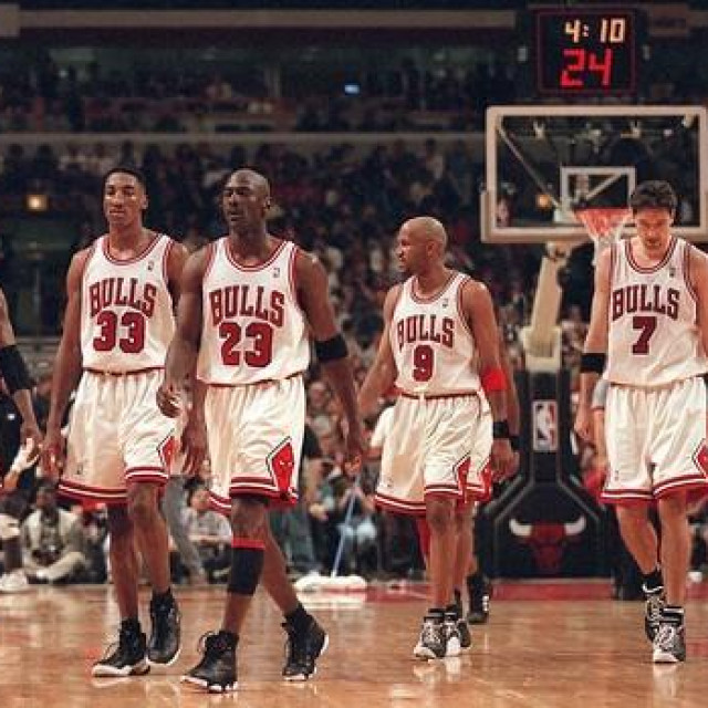 Pippen, Jordan, Harper, Kukoč