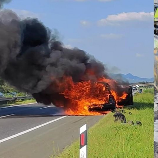 Ivan Pešut pokazao zapaljen automobil na autocesti A1