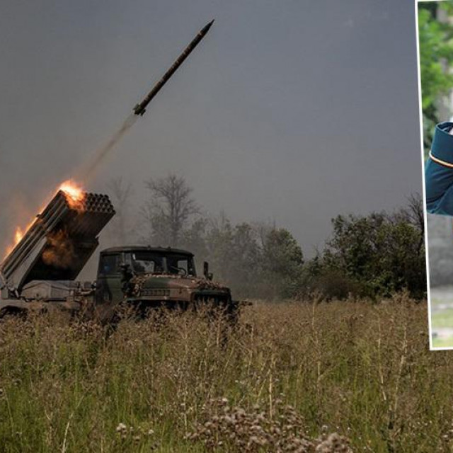 Ukrajinski višecijevni raketni bacač BM-21 kod Bahmuta i ruski general Andrej Sičevoj
