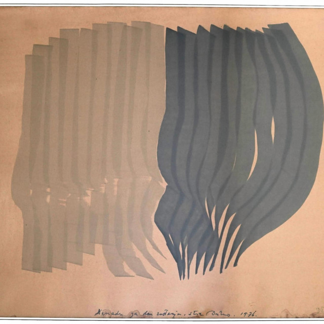 Dušan Džamonja, IDN 3922, flomaster na papiru, 70 x 100 cm, 1974.