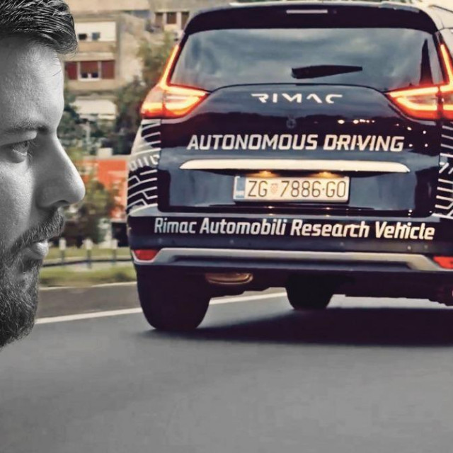 Mate Rimac i ilustracija testnog autonomnog vozila