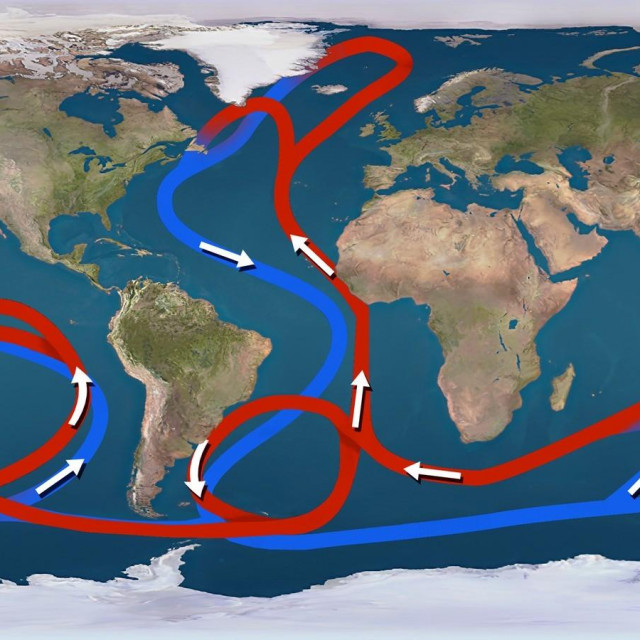 Karta koja pokazuje tijek morskih struja