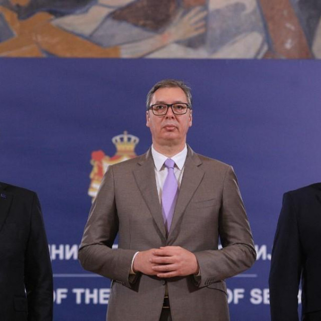 Miroslav Lajčak, Aleksandar Vučić i Gabriel Escobar
