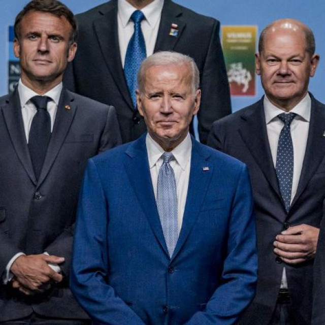 Emmanuel Macron, Joe Biden i Olaf Scholz