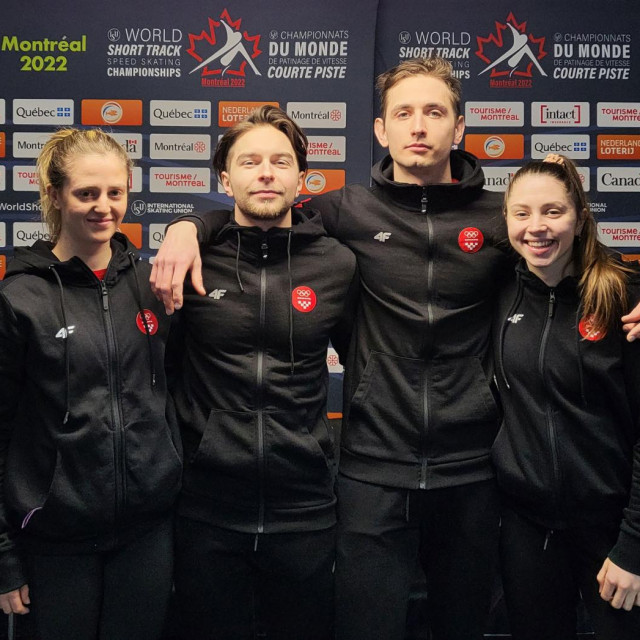 Katarina Burić, Ivan Martinić, Martin Kolenc, Valentina Aščić, SP u brzom klizanju, Montreal 2022.