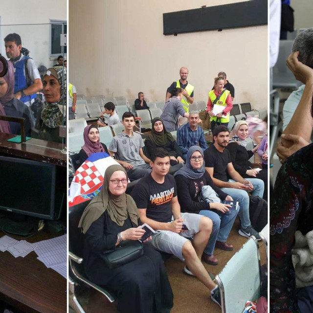 &lt;p&gt;Palestinci i stranci s dvojnim državljanstvom čekaju na graničnom prijelazu Rafah s Egiptom. Među njima je i grupa hrvatskih državljana (u sredini)&lt;/p&gt;