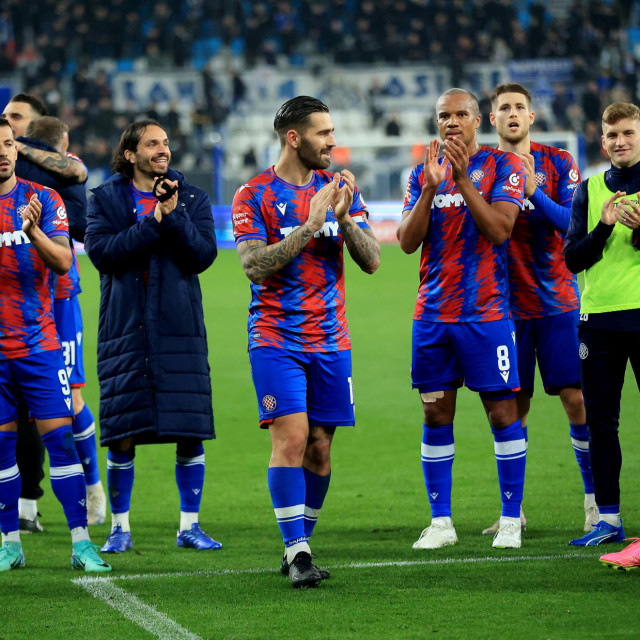 Slavlje igrača Hajduka nakon pobjede