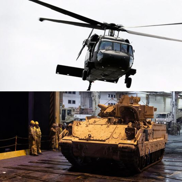 &lt;p&gt;Ilustracija: helikopter Black Hawk, borbeno oklopno vozilo Bradley i prizor iz pogona Đuro Đaković&lt;/p&gt;