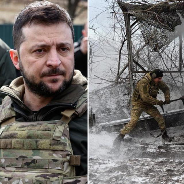 Volodimir Zelenski; ukrajinski vojnik koji puca iz haubice