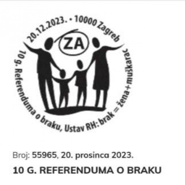 &lt;p&gt;Žig Hrvatske pošte povodom obljetnice referenduma o braku&lt;/p&gt;