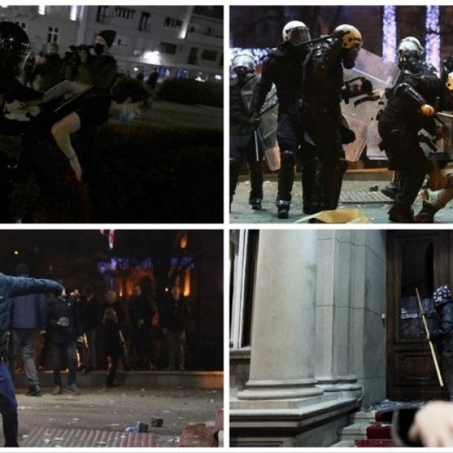 Nasilno razbijen prosvjed u Beogradu