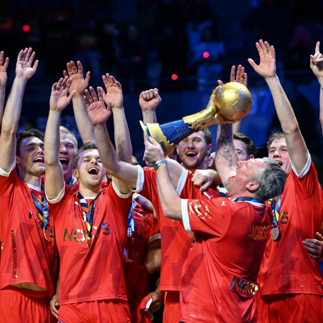 Slavlje danskih igrača nakon osvajanja svjetskog naslova 2023.