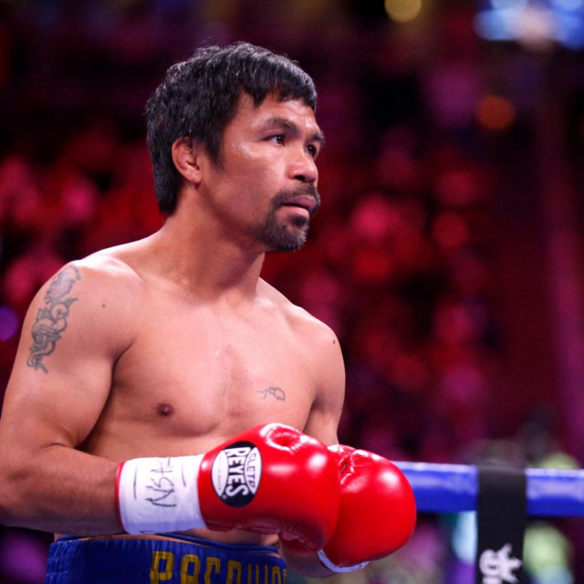 LAS VEGAS, NEVADA - AUGUST 21: Manny Pacquiao prepares for a WBA welterweight title fight against Yordenis Ugas at T-Mobile Arena on August 21, 2021 in Las Vegas, Nevada. Ugas retained the title by unanimous decision. Steve Marcus,Image: 628278426, License: Rights-managed, Restrictions:, Model Release: no, Credit line: Steve Marcus/Getty images/Profimedia