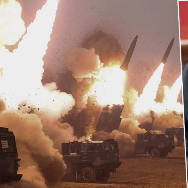 &lt;p&gt;Sjevernokorejski raketni bacači i Kim Jong-Un&lt;/p&gt;