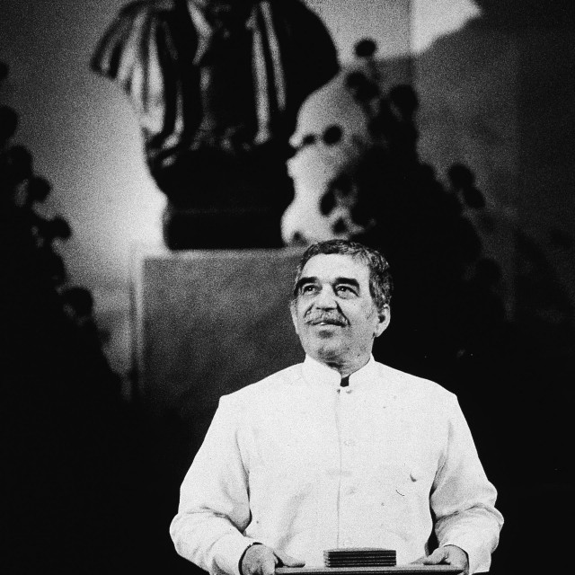 Gabriel Garcia Marquez snimljen 1982. za govora pri dodjeli Nobelove nagrade za književnost