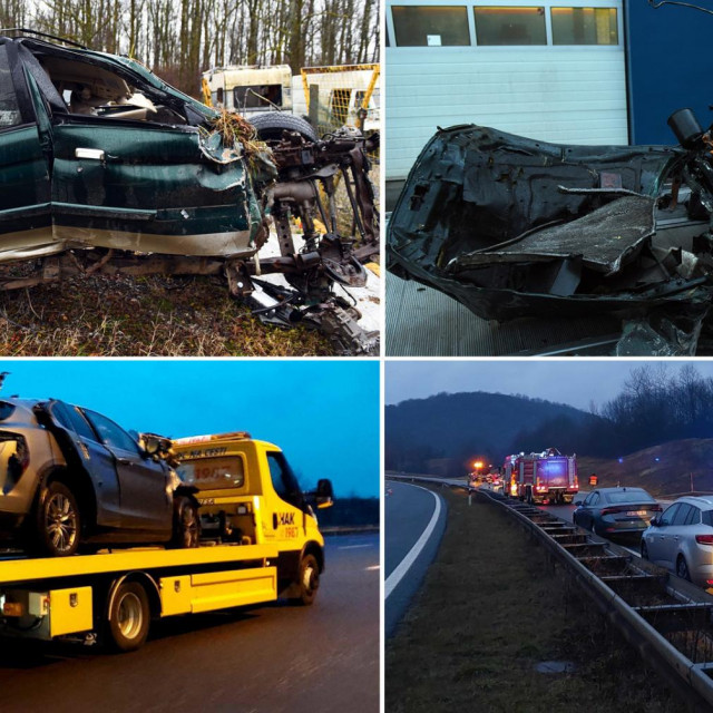 &lt;p&gt;Ostaci vozila koja su sudjelovala u prometnoj nesreći na A1 u kojoj su tri osobe smrtno stradale&lt;/p&gt;