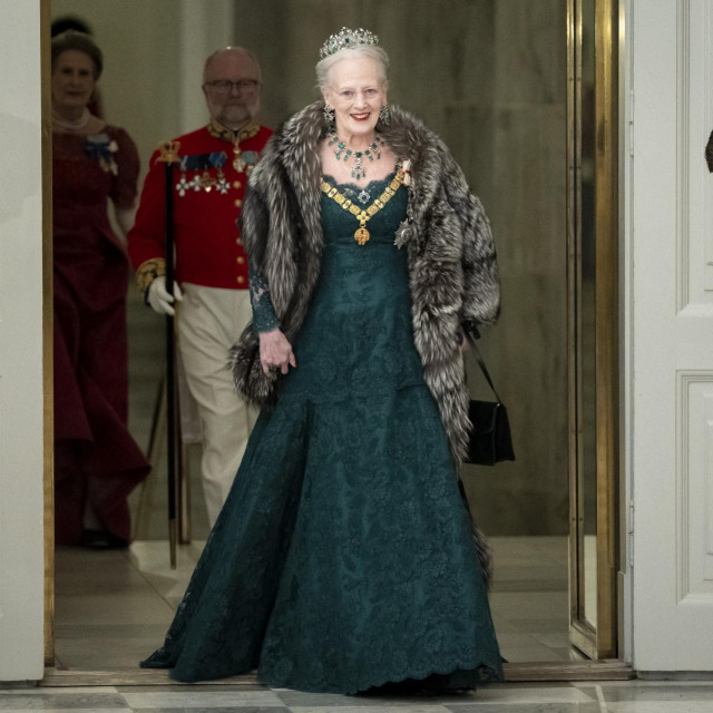 (FILES) Queen Margrethe II of Denmark arrives for a State Banquet at Christiansborg Castle in Copenhagen on November 6, 2023, on the occasion of a visit of Spain‘s royal couple to Denmark. Denmark‘s Queen Margrethe II announced in her traditional New Year‘s address on December 31, 2023 that she would be abdicating on January 14, 2024 after 52 years on the throne.,Image: 833461694, License: Rights-managed, Restrictions: Denmark OUT, Model Release: no, Credit line: Mads Claus Rasmussen/AFP/Profimedia