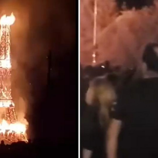 &lt;p&gt;Kadrovi iz jednog videozapisa gorućeg Eiffelovog tornja&lt;/p&gt;