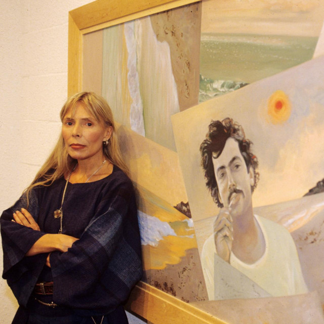 &lt;p&gt;Mandatory Credit: Photo by Peter Brooker/Shutterstock (175932d)&lt;br&gt;
Joni Mitchell and her painting ‘Malibu Fire‘, featuring husband Larry Klein&lt;br&gt;
JONI MITCHELL EXHIBITION OF PAINTINGS ‘DIARY OF A DECADE‘, ROTUNDA GALLERY, LONDON, BRITAIN - 1990&lt;/p&gt;