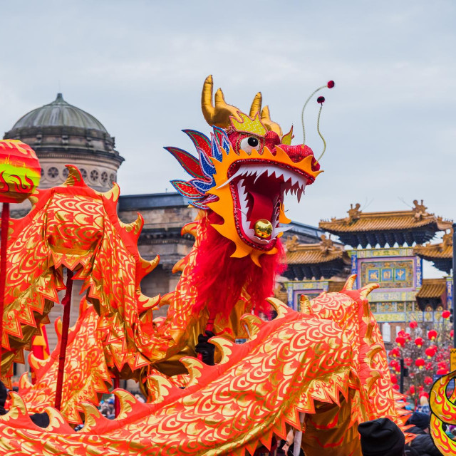 &lt;p&gt;Close up of the beautifully decorated dragon performing its traditional Chinese New Year dragon dance in Liverpool seen in January 2023.&lt;/p&gt;