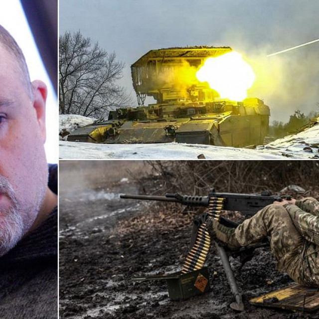 &lt;p&gt;Igor Tabak; rusko oklopno borbeno vozilo Terminator; ukrajinski vojnik puca iz strojnice&lt;/p&gt;