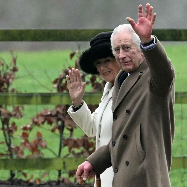 &lt;p&gt;Britain‘s King Charles III and Britain‘s Queen Camilla waves as they leave after attending a service at St Mary Magdalene Church on the Sandringham Estate in eastern England on February 11, 2024. Britain‘s King Charles III on Saturday expressed his ”heartfelt thanks” to well-wishers, in his first statement since his shock announcement that he has cancer. (Photo by JUSTIN TALLIS/AFP)&lt;/p&gt;