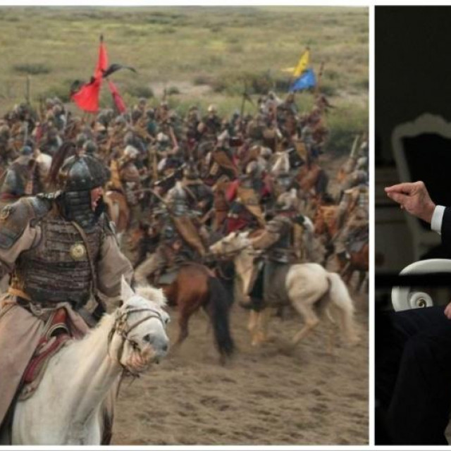 Mongolska osvajanja, ilustracija/ Vladimir Putin prilikom razgovora s Tuckerom Carlsonom
