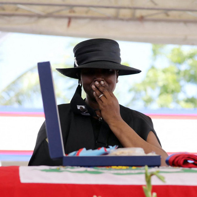 &lt;p&gt;Martine Moïse​ tijekom pogreba njezinog muža, predsjednika Haitija Jovenela Moïse​a&lt;/p&gt;