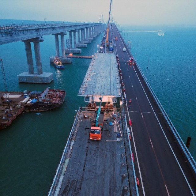 Obnova Krimskog mosta (fotografija iz siječnja 2024.)