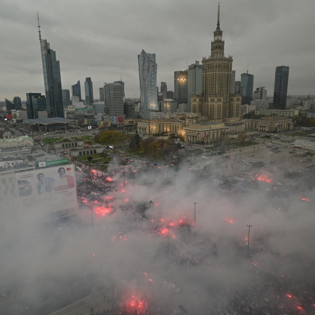 Panorama Varšava za proslave Dana nezavisnosti