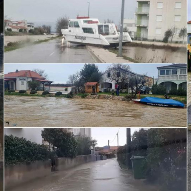 Prizori poplava u Zadru i okolici