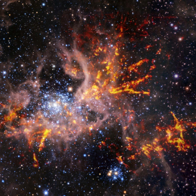 Kozmički krajolik skupova zvijezda, ilustracija