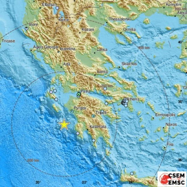 EMSC, potres u Grčkoj