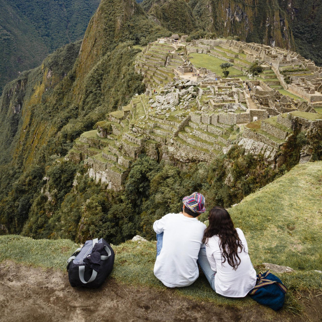 Par na Machu Picchu, ilustracija
 