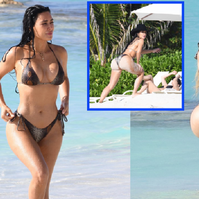 Kim i Khloe Kardashian na plaži