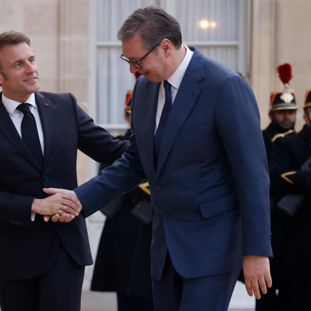Emmanuel Macron i Aleksandar Vučić u Parizu