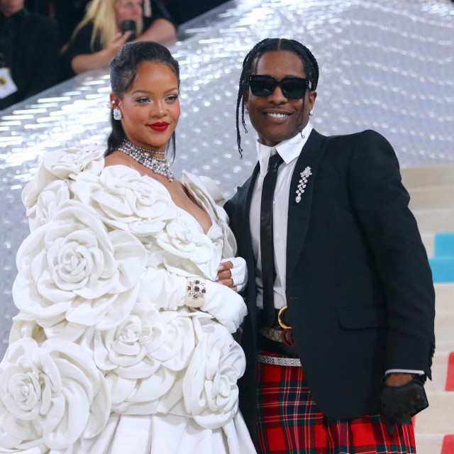 Mandatory Credit: Photo by Guerin Charles/ABACA/Shutterstock (13894852l)
Pregnant Rihanna along with Asap Rocky attends the 2023 Costume Institute Benefit celebrating Karl Lagerfeld: A Line of Beauty at Metropolitan Museum of Art in New York City, NY, USA on May 01, 2023.
Pregnant Rihanna Attends The Met Gala - NYC, New York City, United States - 01 May 2023
