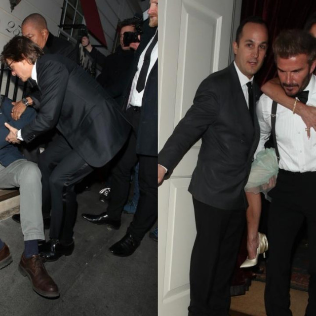Tom Cruise spašava fotografa, Beckham nosi Victoriju na leđima