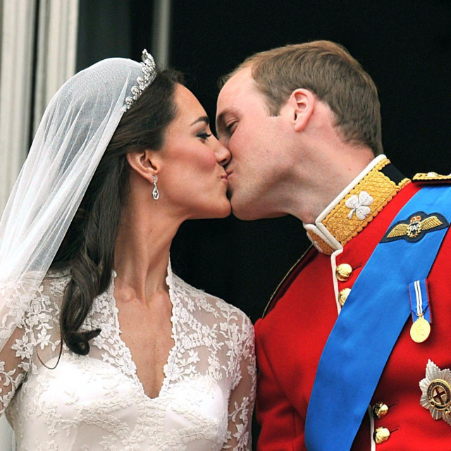Mandatory Credit: Photo by Shutterstock (1310658en)
Catherine Middleton kissing Prince William
The wedding of Prince William and Catherine Middleton, London, Britain - 29 Apr 2011