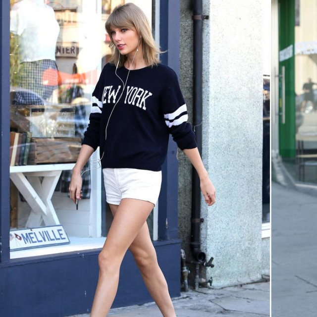 I pjevačica Taylor Swift obožavateljica je brenda Brandy Melville; na fotografiji iz 2015. snimljena je kako kupuje u njihovoj trgovini u Los Angelesu