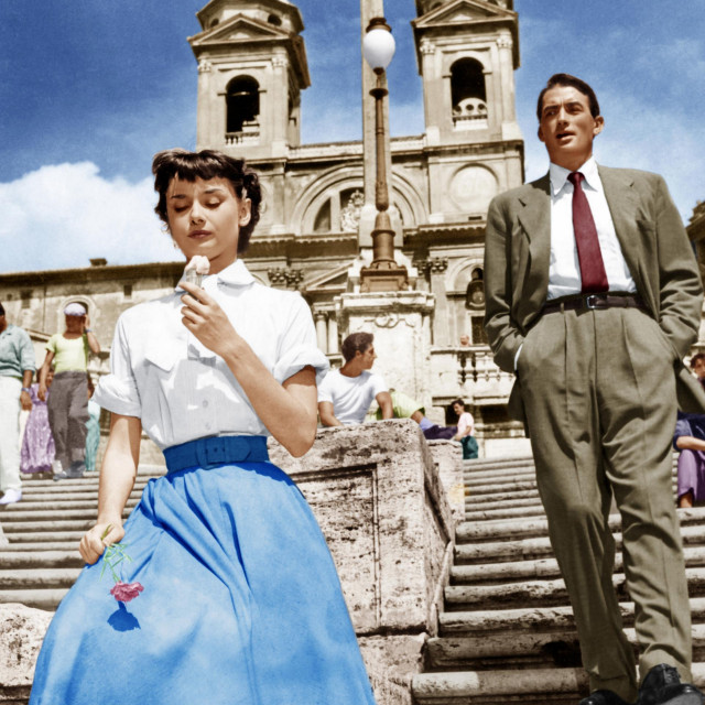 ROMAN HOLIDAY, from left: Audrey Hepburn, Gregory Peck, 1953