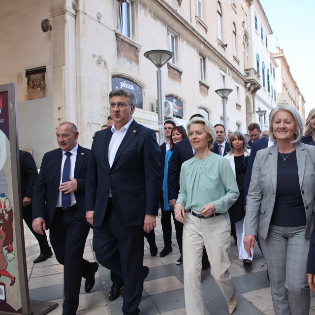 Predsjednik HDZ-a Andrej Plenković i Ursula von der Leyen prošetali su splitskom Rivom