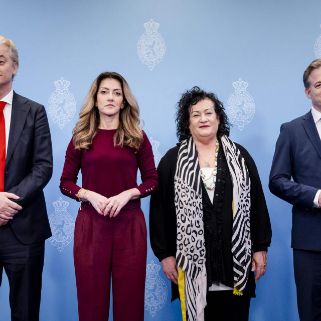Geert Wilders (PVV), Dilan Yesilgoz (VVD), Caroline van der Plas (BBB) i Pieter Omtzigt (NSC)