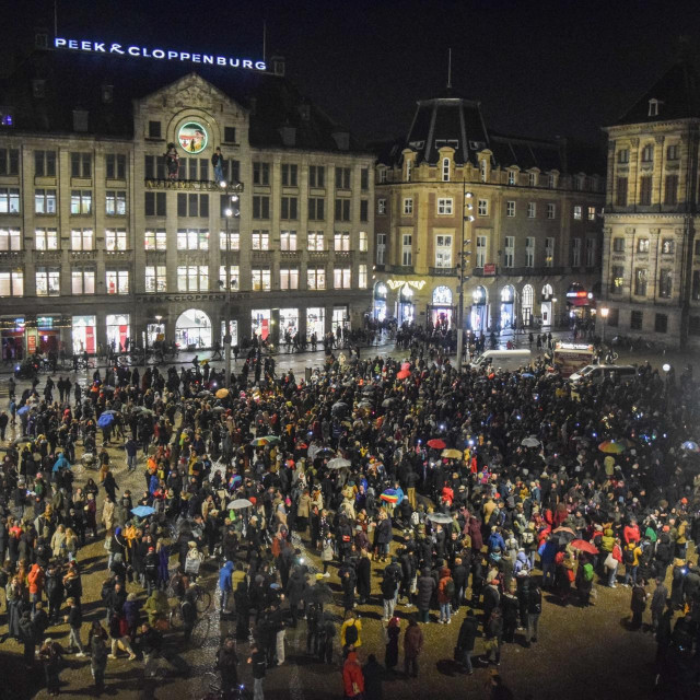 Prosvjed protiv Geerta Wildersa u Amsterdamu