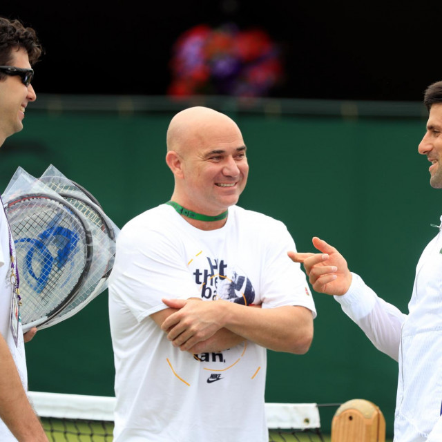 Novak Đoković, Andre Agassi i Mario Ančić