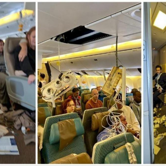Putnici u avionu Singapore Airlines u kojem su se dogodile turbulencije