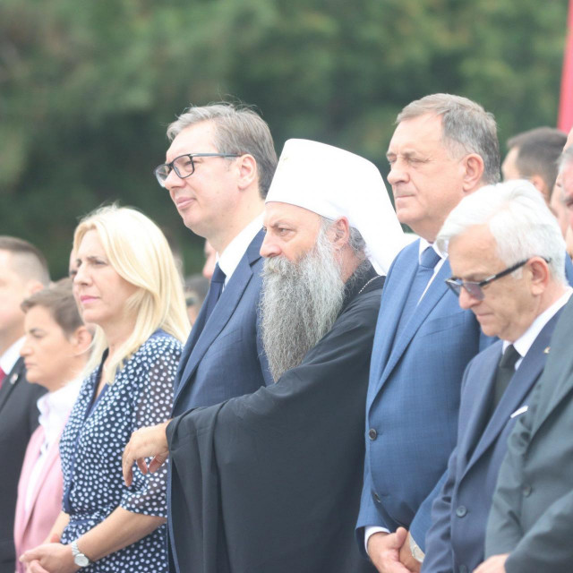 Aleksandar Vučić, patrijarh Porfirije, Milorad Dodik