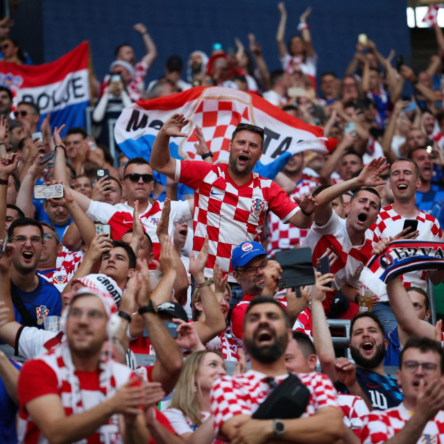 Hrvatski navijači na stadionu u Leipzigu