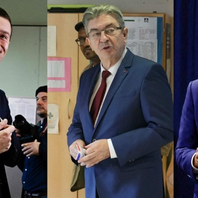 Jordan Bardella; Jean-Luc Melenchon; Emmanuel Macron